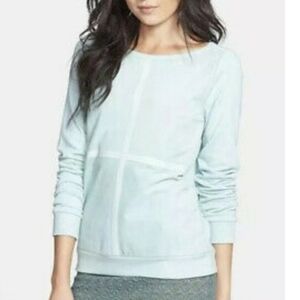 Anthropologie Bailey 44 Mint Green Suede Panel Long Sleeve Top, SIZE M